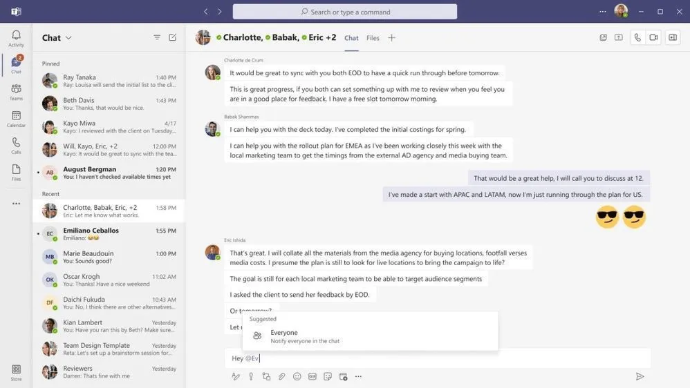 @đề cập trong Microsoft Teams