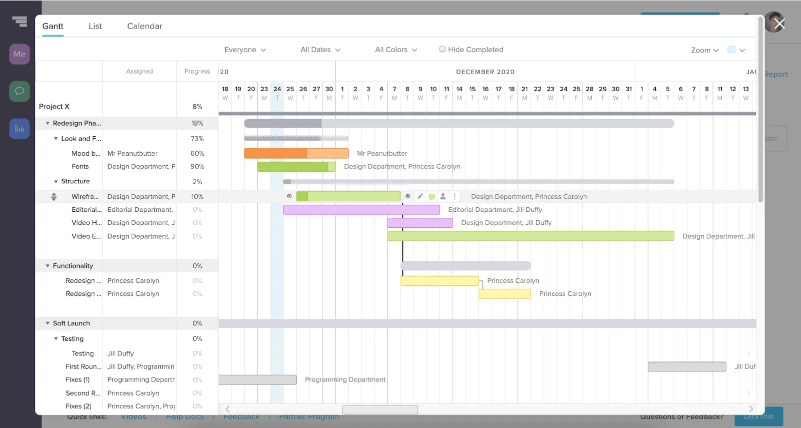 TeamGantt : logiciel gratuit de gestion de projet de construction