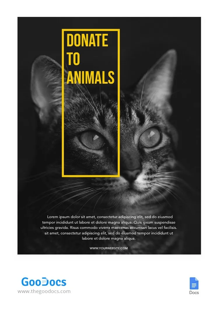 Modello di volantino per associazioni animaliste: modello di volantino dei Documenti Google