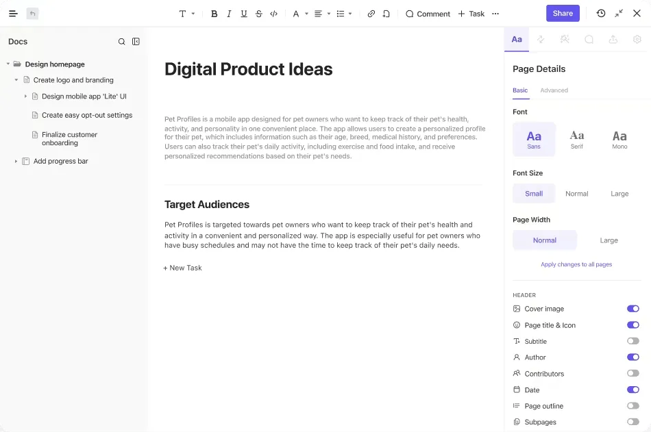 ClickUp Docs