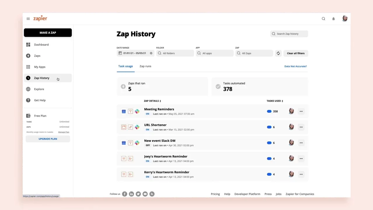 Software zur Automatisierung von Workflows: Die Geschichte von Zapier auf einer Seite