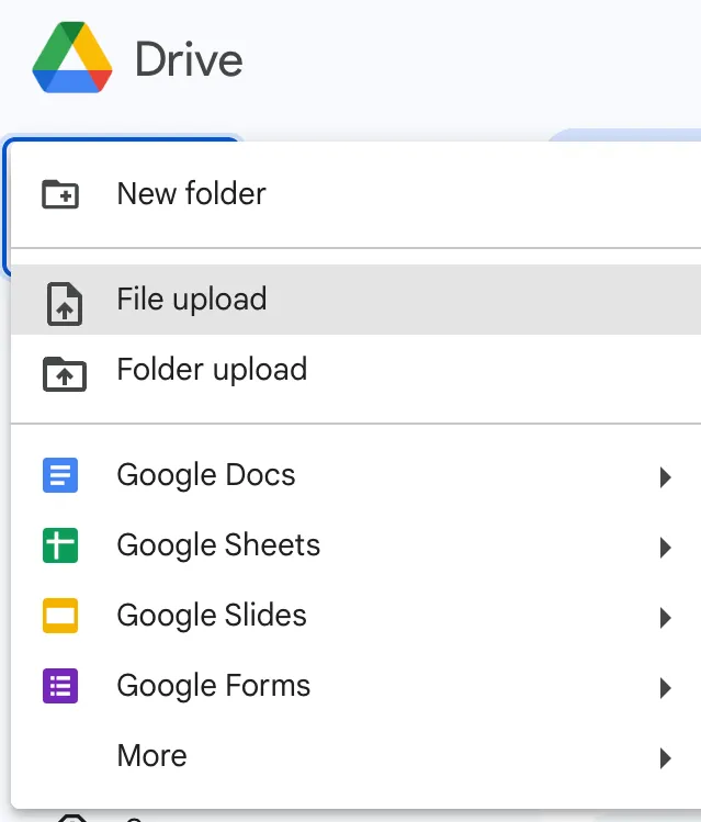Upload de arquivos no Google Drive