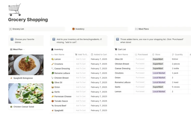 Template Daftar Belanja Bahan Makanan