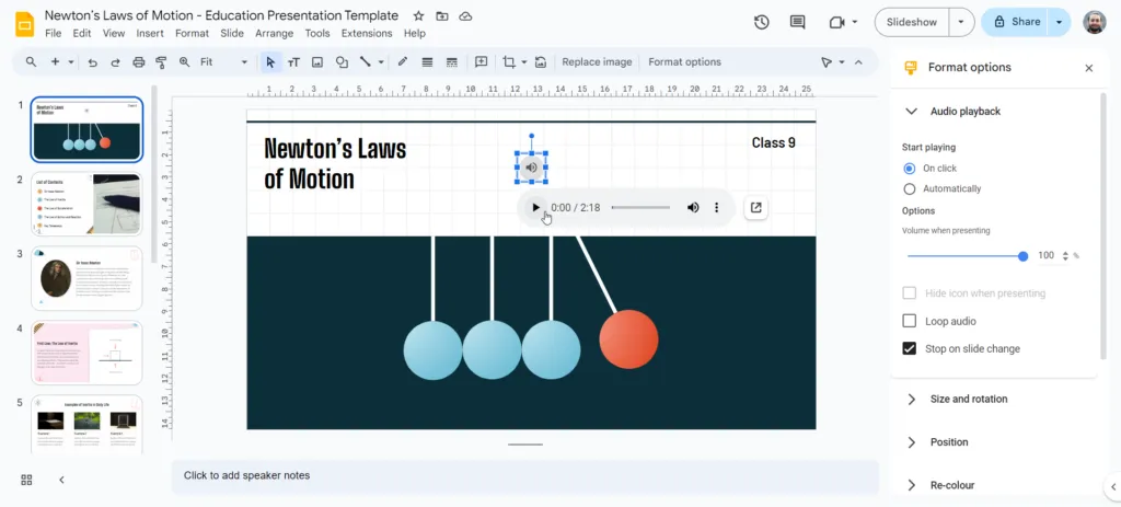 So fügen Sie Voice-Over zu Google Slides hinzu: benutzerdefinierte Wiedergabeeinstellungen anpassen