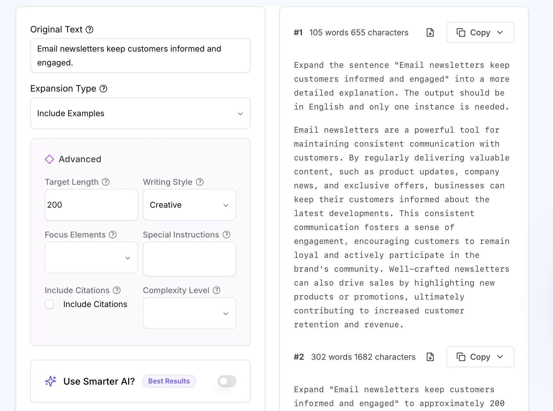 Musely.ai Sentence Expander_ai perluas kalimat