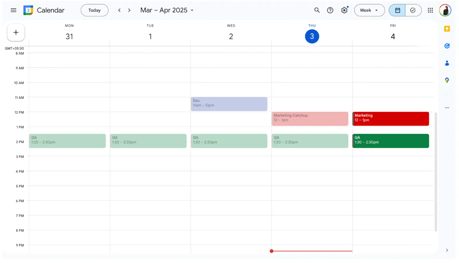 Gebruik de weergave 'Planning' om de tijdlijn te visualiseren