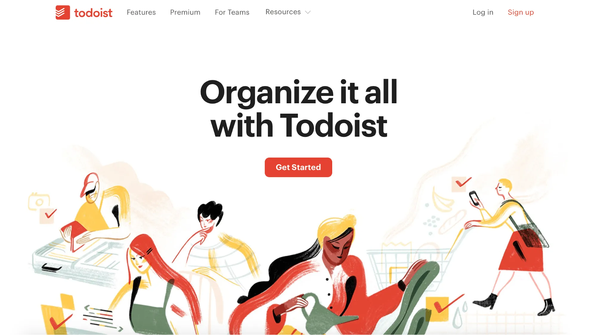 Página de inicio de Todoist