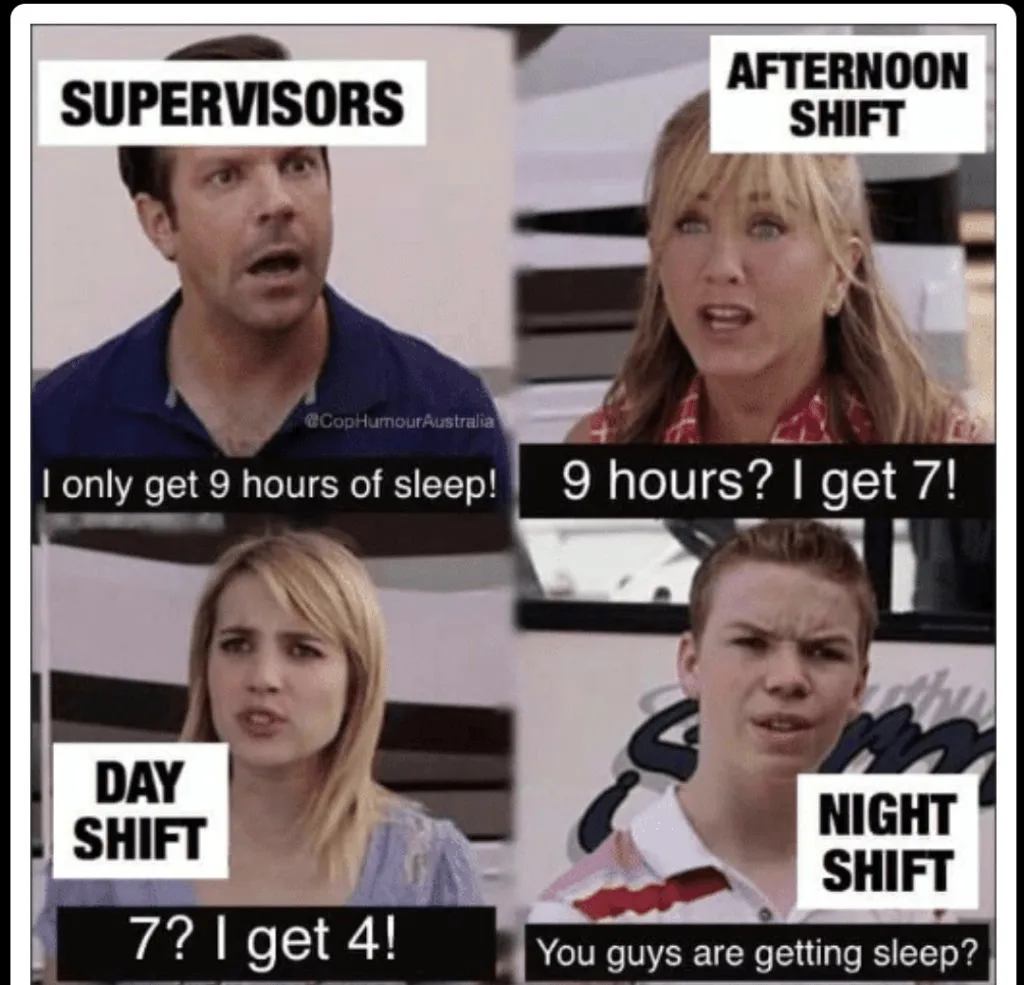 Meme sobre el turno de noche