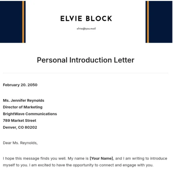 Modèle de lettre de présentation : modèle de lettre de présentation personnelle par Template.Net