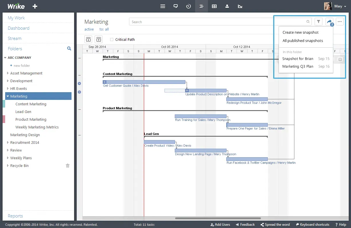 Esempio di Wrike