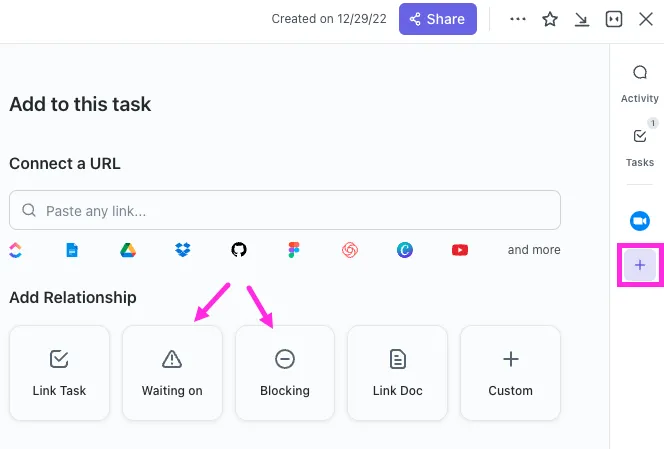 Phụ thuộc nhiệm vụ ClickUp: Thay thế Trello