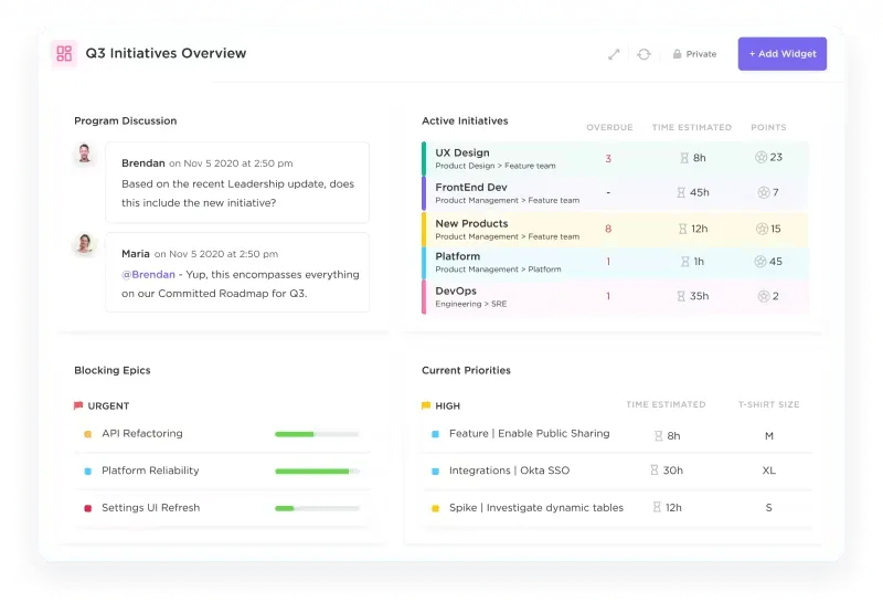 Die Produktmanagement-Software von ClickUp