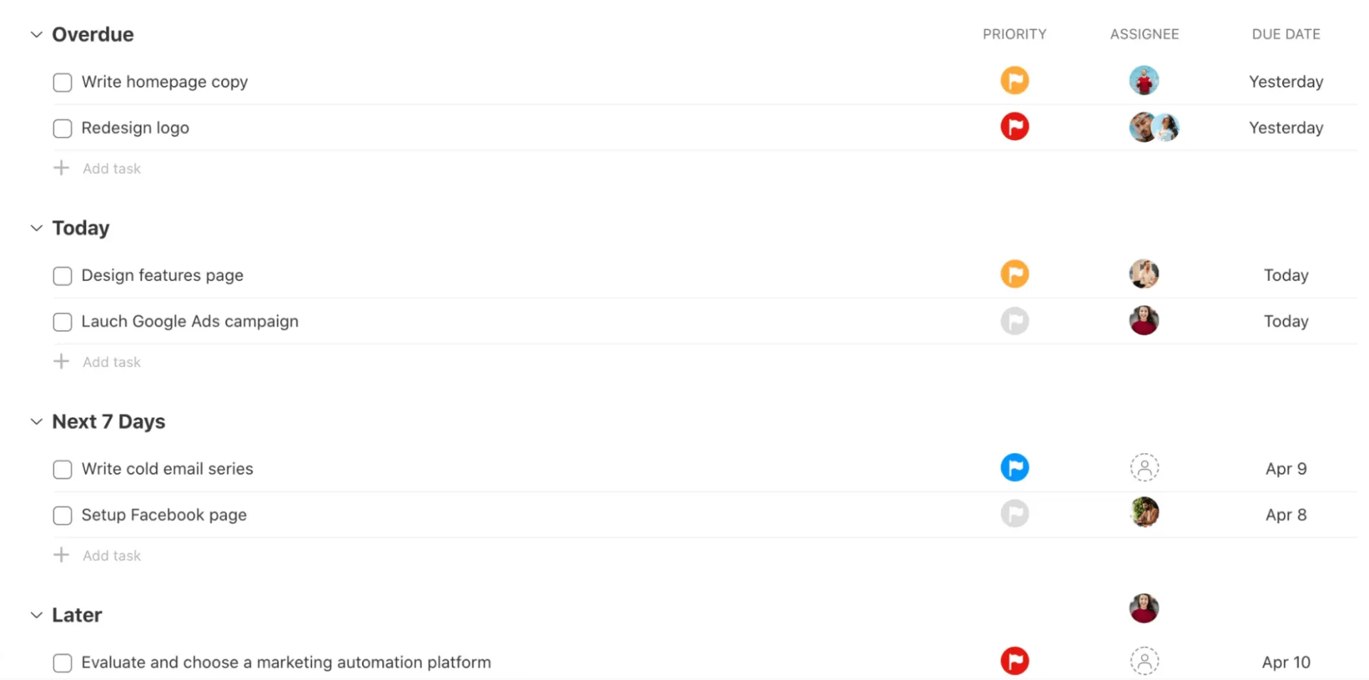 Upbase مقابل ClickUp للضيوف والموظفين الداخليين