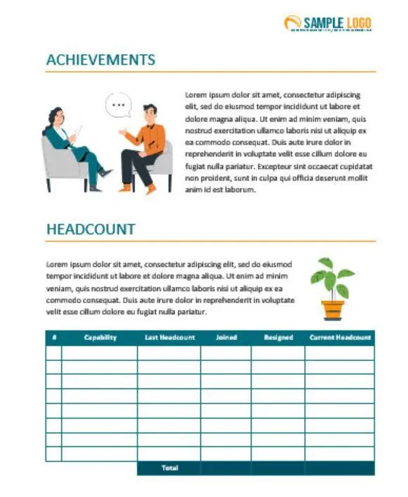 Szabványos HR havi jelentéssablon az Office Templates Online-tól