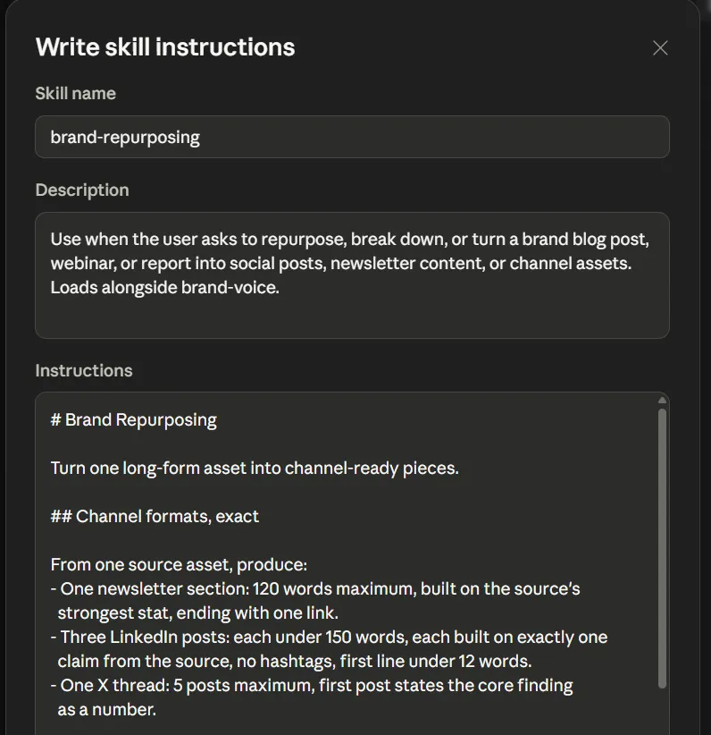 Exempel på återanvändning av Claude Skills
