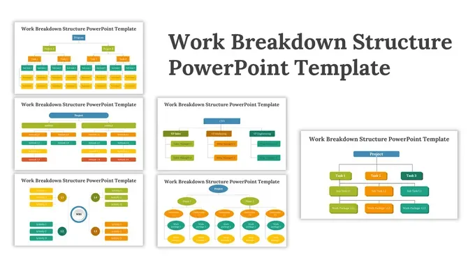 PowerPoint-Flussdiagramm-Vorlage für Projektstrukturpläne über Slideegg