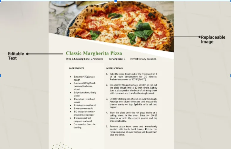 Rezeptvorlage für Word von Template.Net