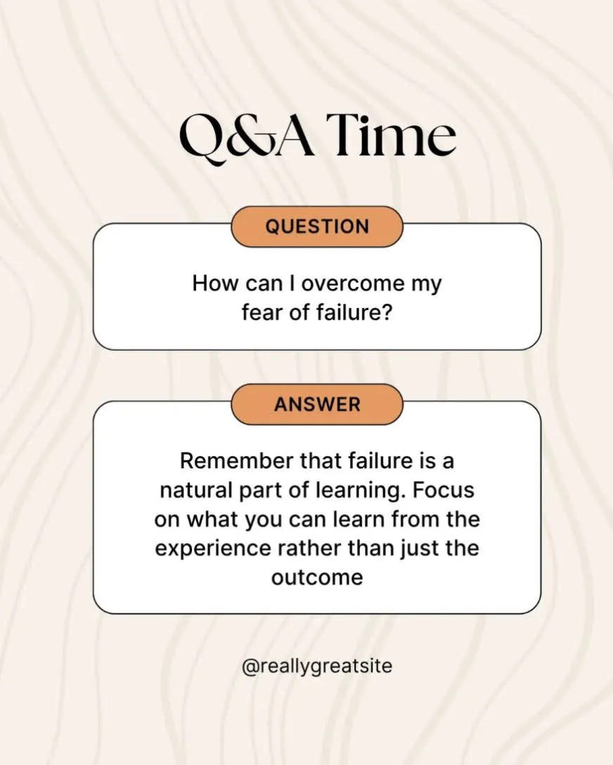 Modèle de publication Instagram « Q&amp;A Time » par Canva : partagez des FAQ avec des designs attrayants et créez des catégories de FAQ de manière visuelle.