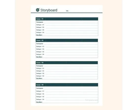 Modèle de storyboard simple Microsoft Word par SampleTemplates