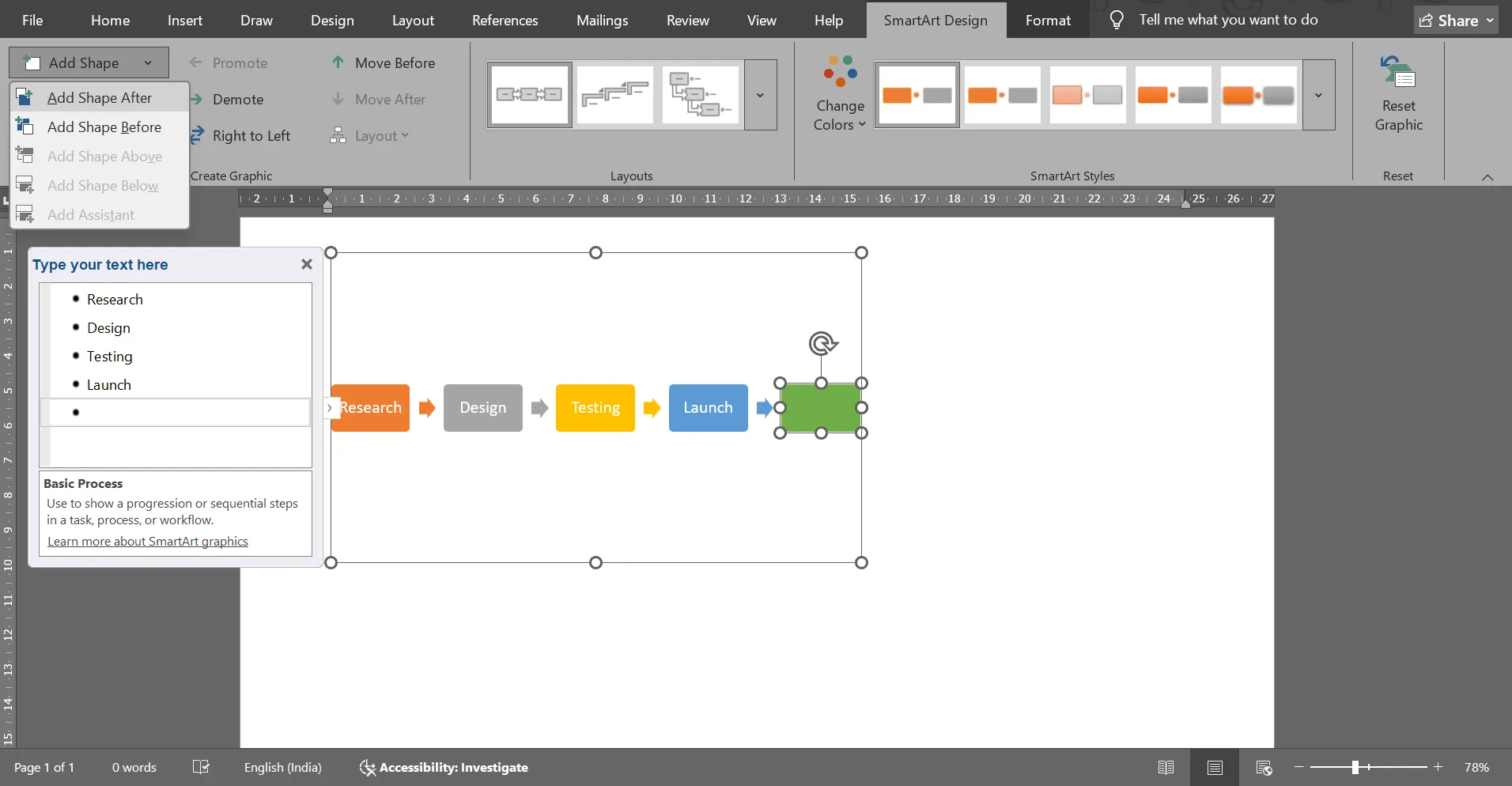 Zeitleiste in Microsoft Office Word