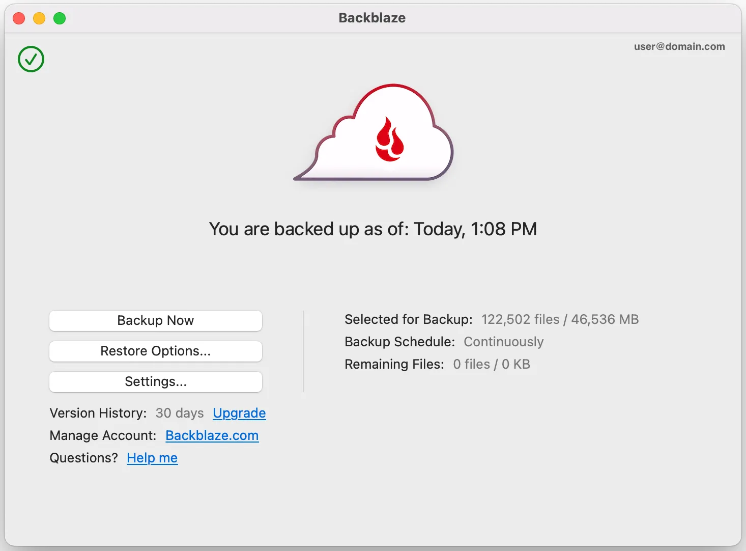 Descubre por qué Backblaze ocupa uno de los primeros puestos entre las mejores aplicaciones de productividad para Mac, con su función de copia de seguridad automática en la nube que protege los archivos contra fallos de hardware, amenazas de malware y eliminaciones accidentales, garantizando una sólida protección de los datos.