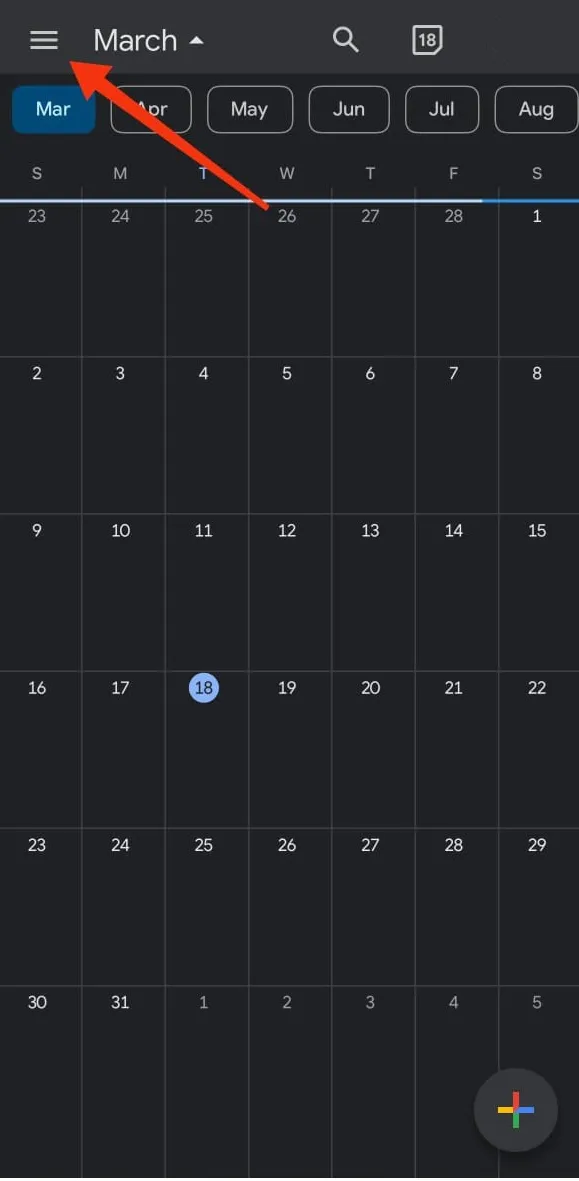 Farbschemata für Google Kalender: Google Kalender-App auf dem iPhone