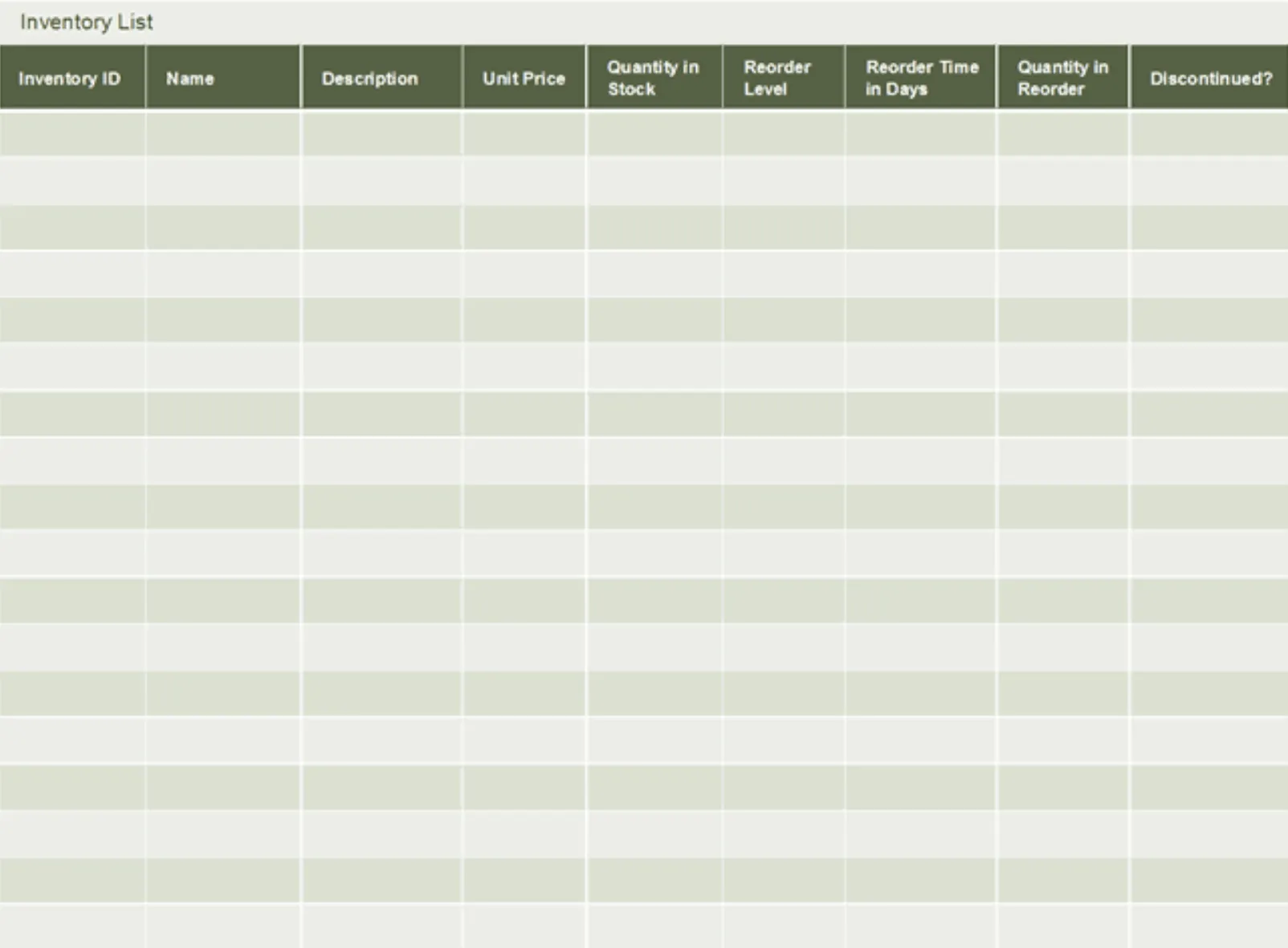 Modello di inventario per piccole imprese in Excel