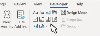 źródło: Microsoft: jak utworzyć formularz z możliwością wypełniania w programie Word