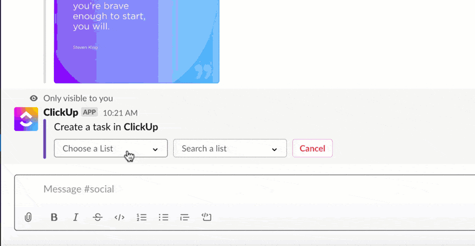 Slack met ClickUp