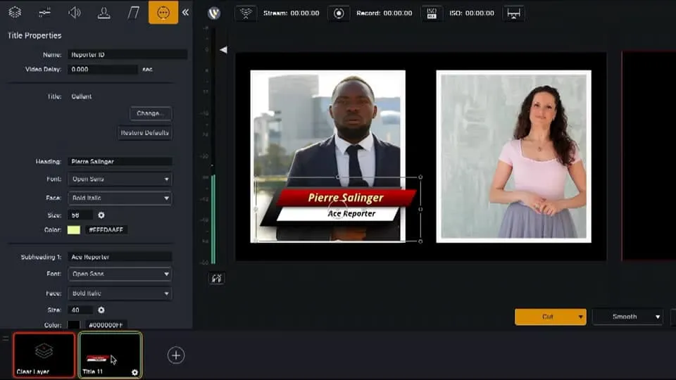 editando um vídeo de reportagem no Wirecast