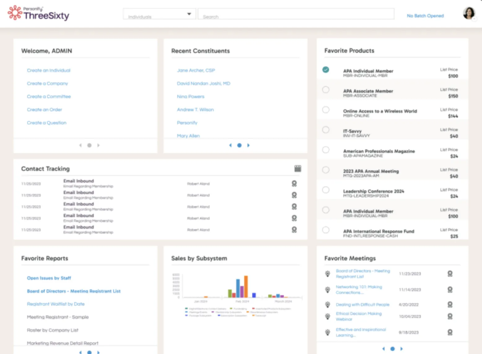 Personify ThreeSixty: CRM pro asociace