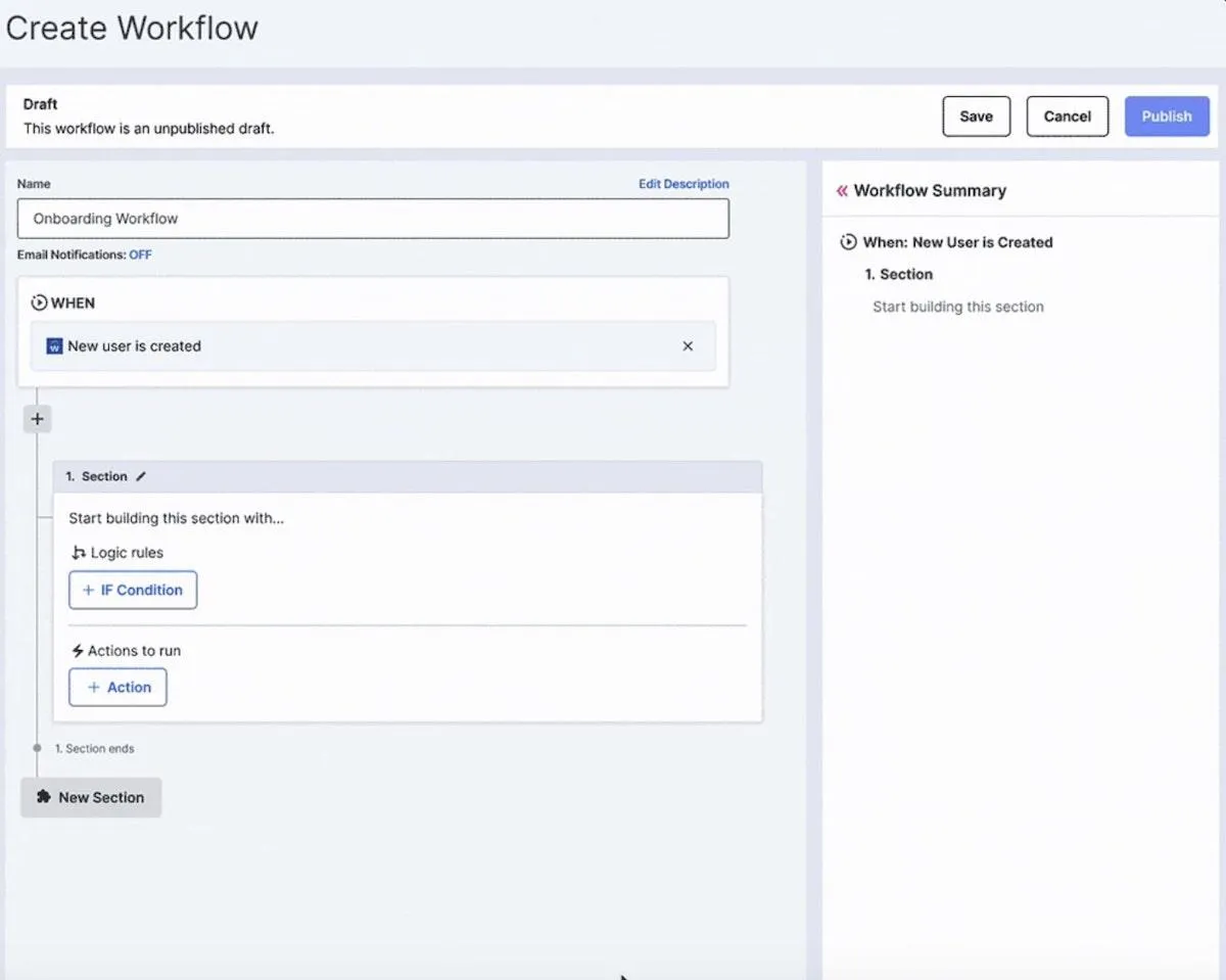 Büroautomationssoftware: Der Workflow-Editor von BetterCloud