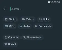 WhatsApp-zoekfilters