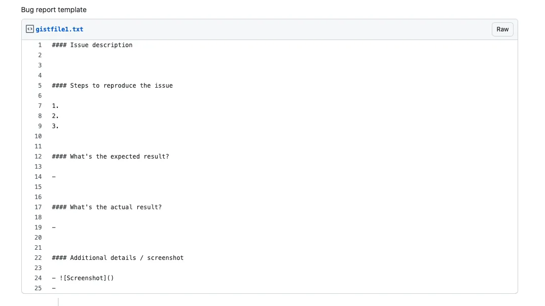 Mẫu báo cáo lỗi GitHub