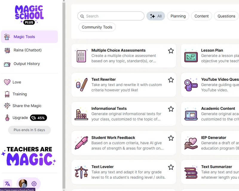 Magicschool.ai (O melhor para soluções de IA completas para escolas)
