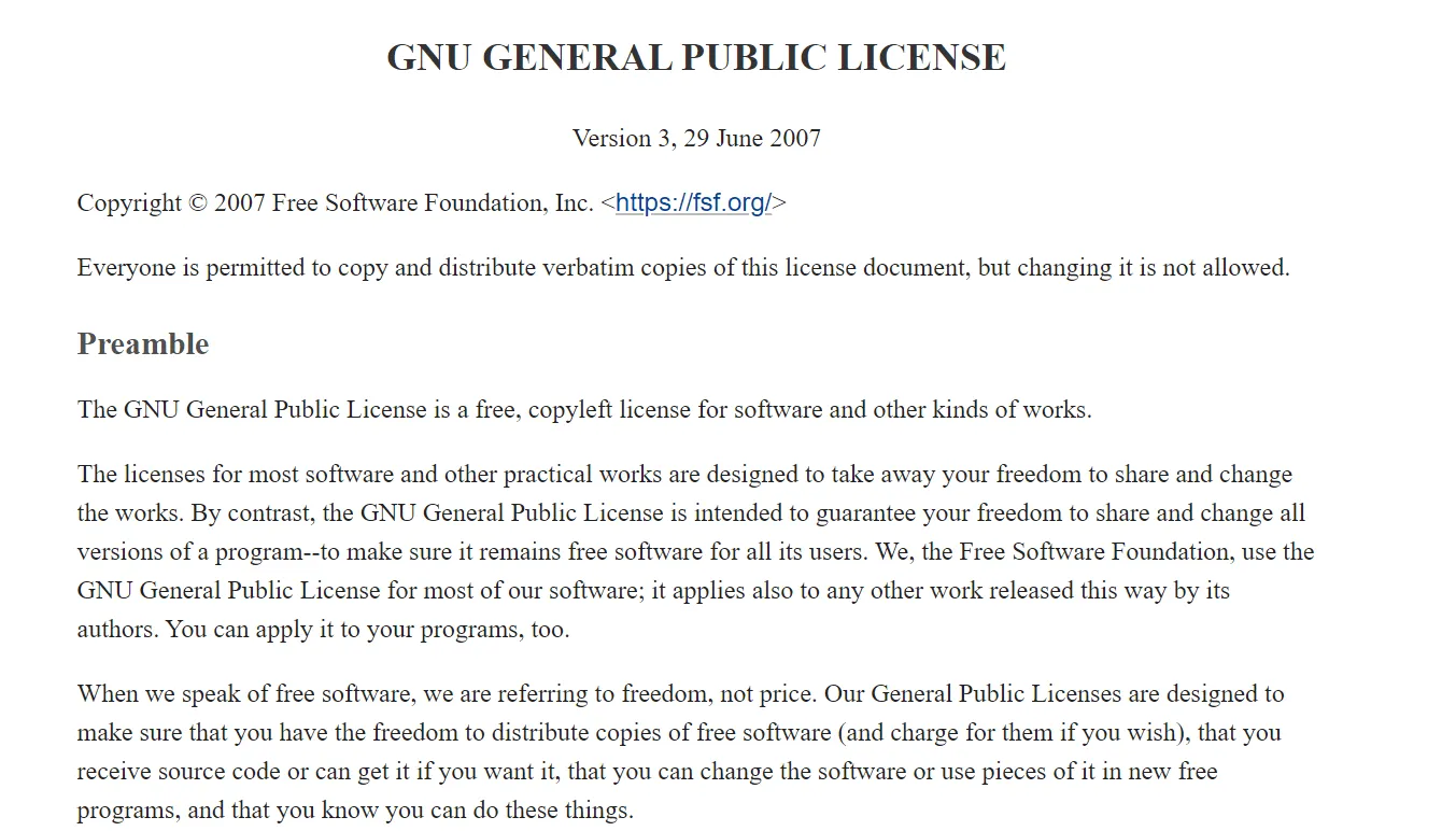 La GNU General Public License è una licenza open source.