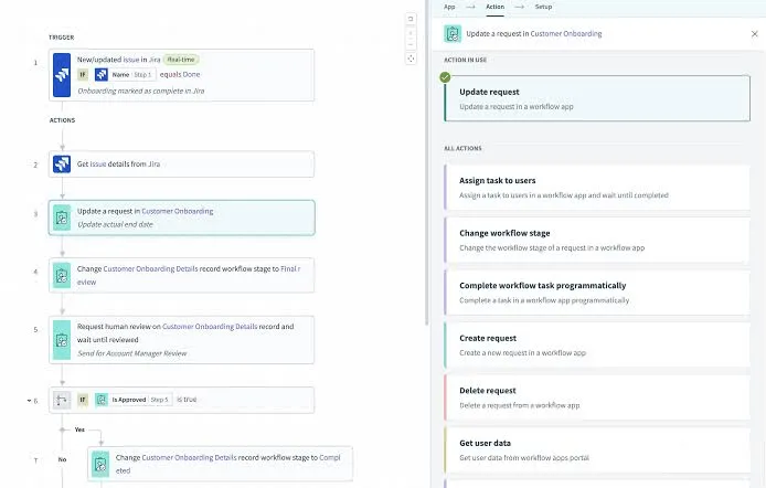 Workato: herramienta de automatización empresarial que conecta aplicaciones, datos y flujos de trabajo con integraciones de bajo código.