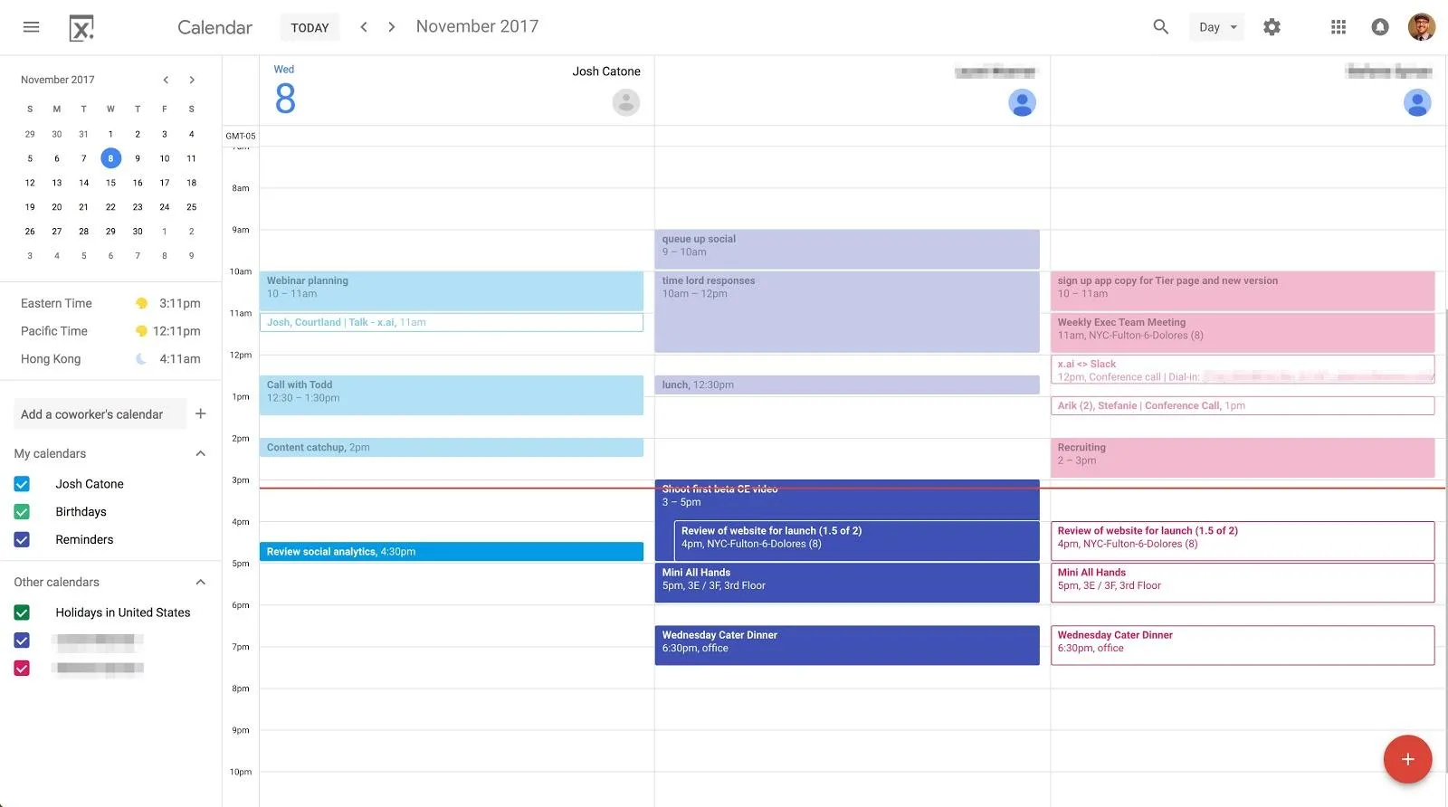 Google Kalender 3-dagarsvy