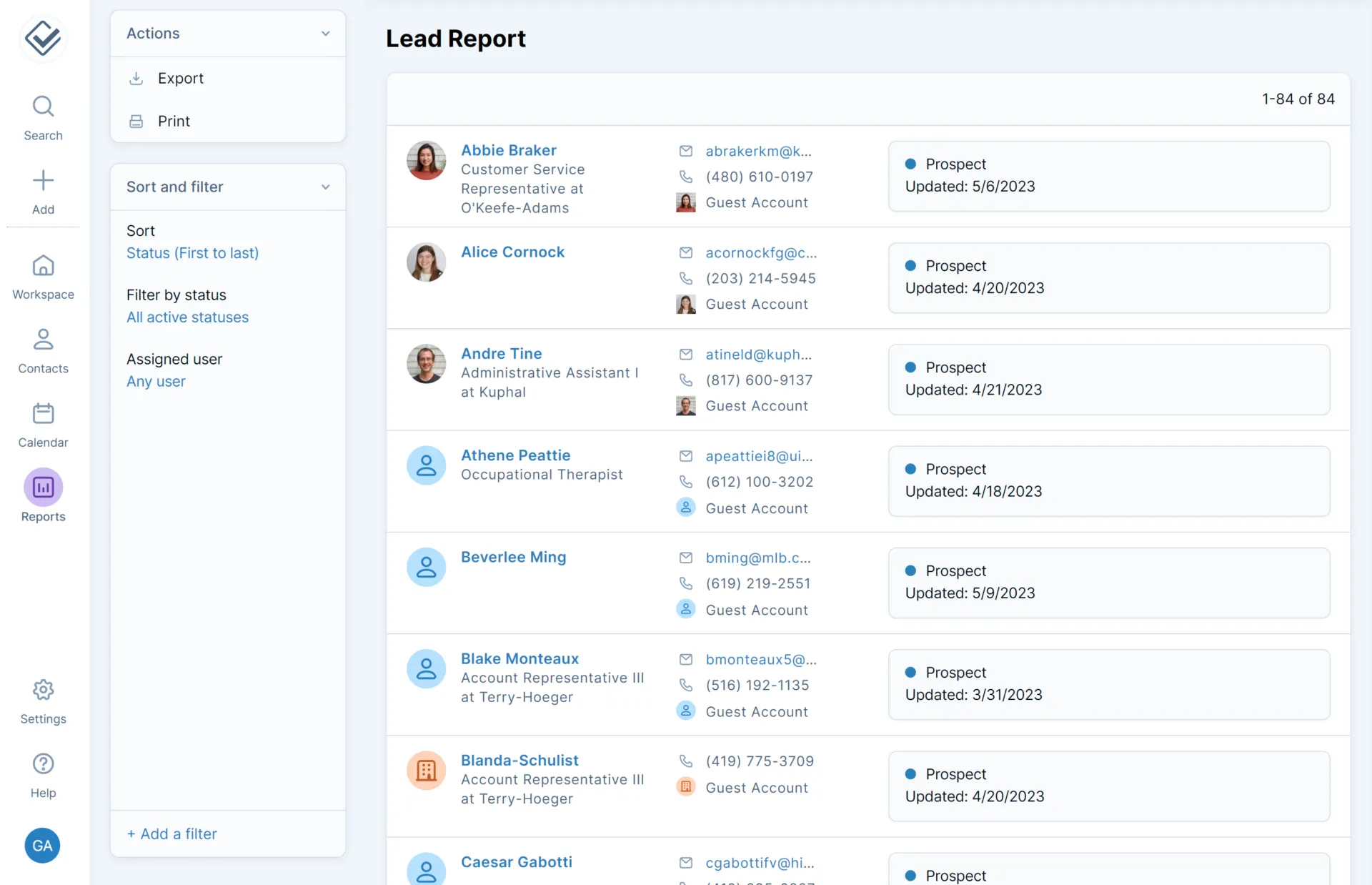 Report sui lead CRM meno fastidiosi