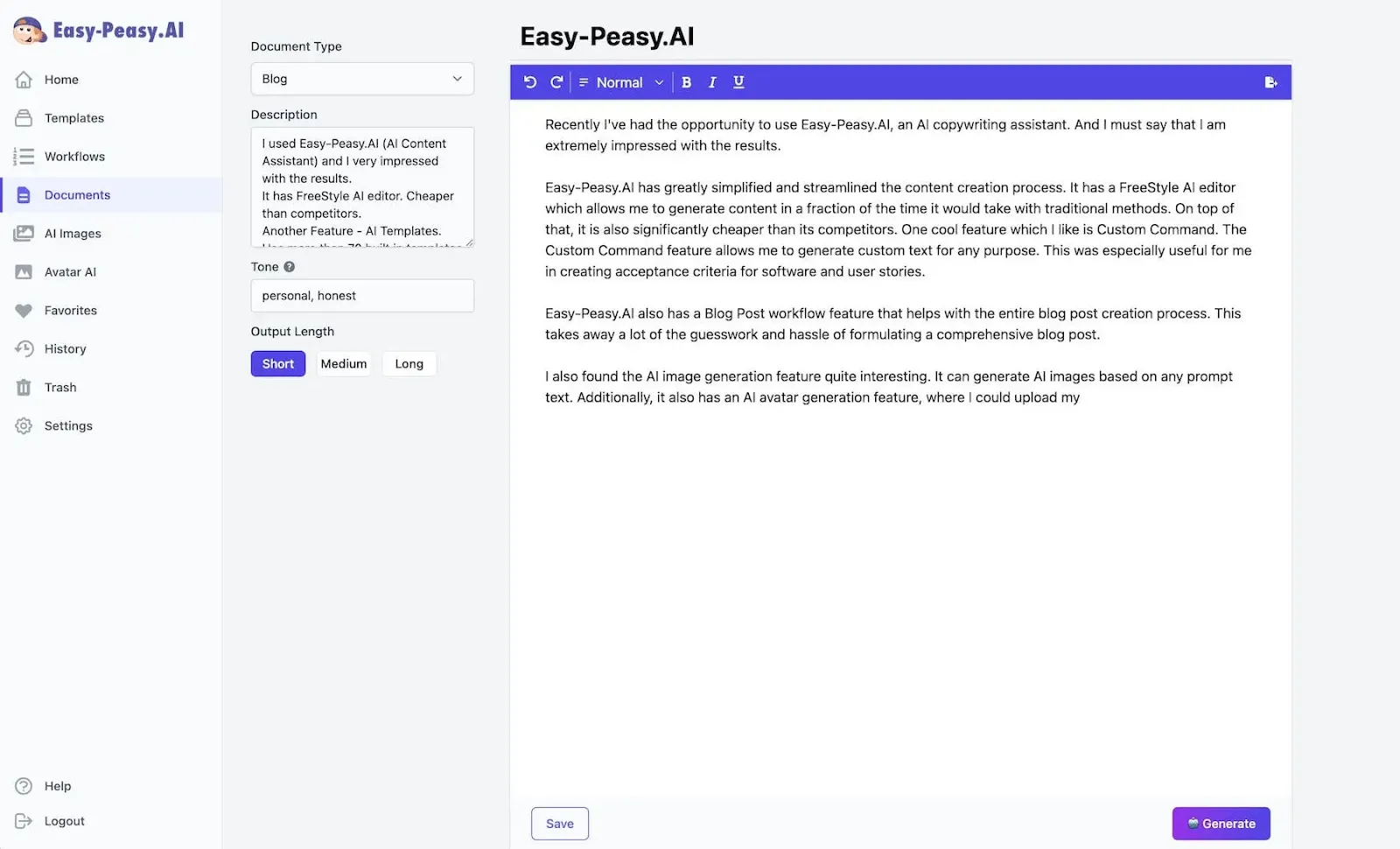 Easy Peasy KI ist ein leichtgewichtiges tool zum Verfassen von Texten für Benutzer, die schnelle und einfache Hilfe bei Blogs, Bildunterschriften oder Produktbeschreibungen benötigen.