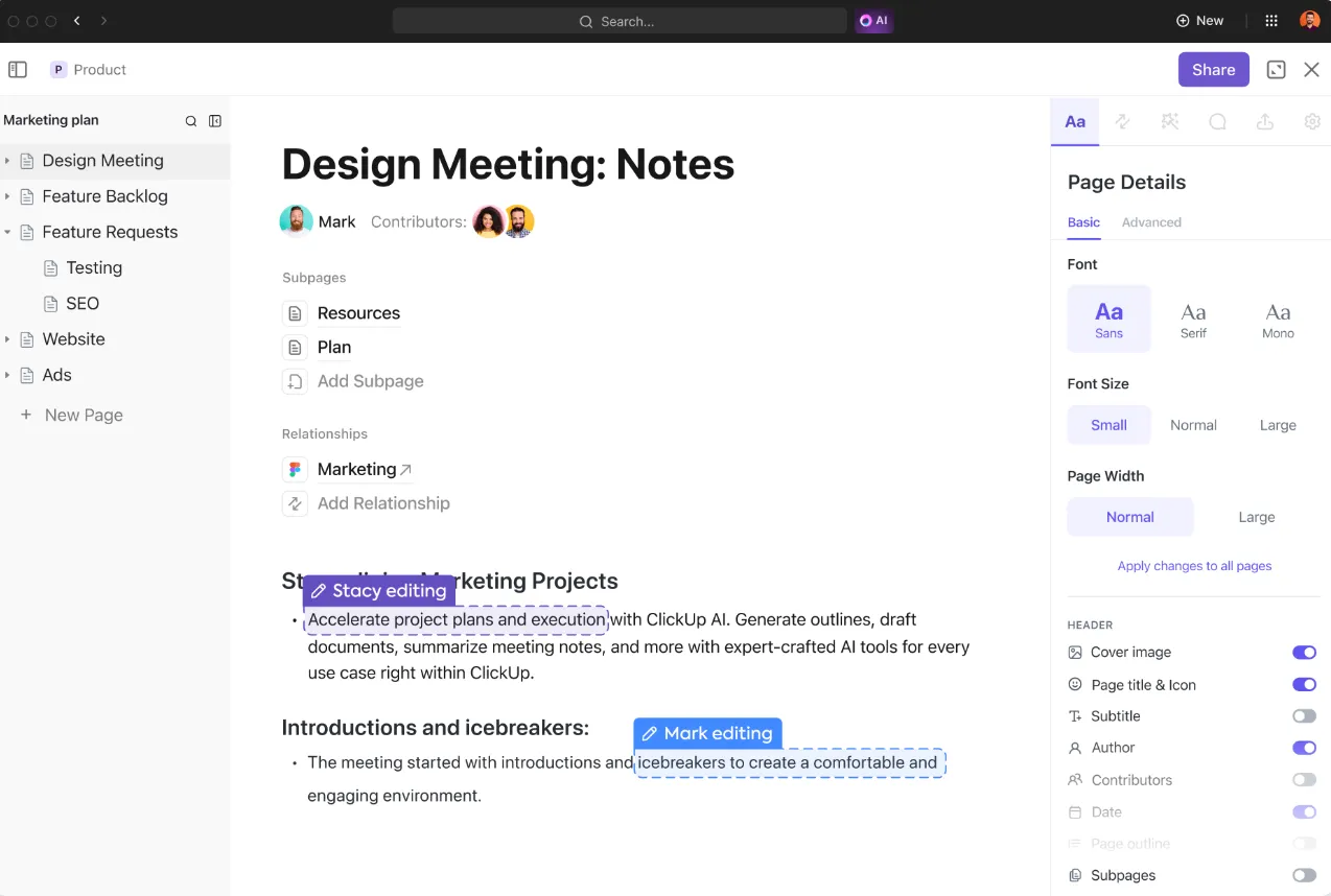 Documentos de ClickUp