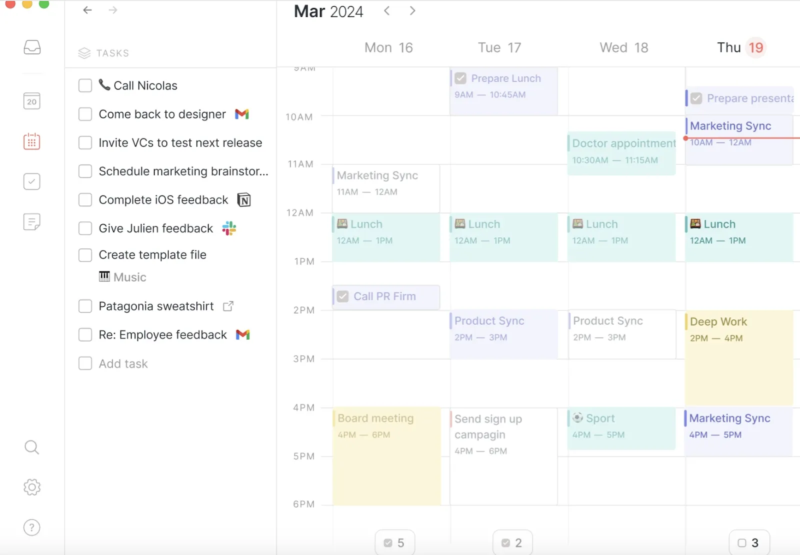 Morgen Calendar Alternative: กิจวัตรประจำวัน