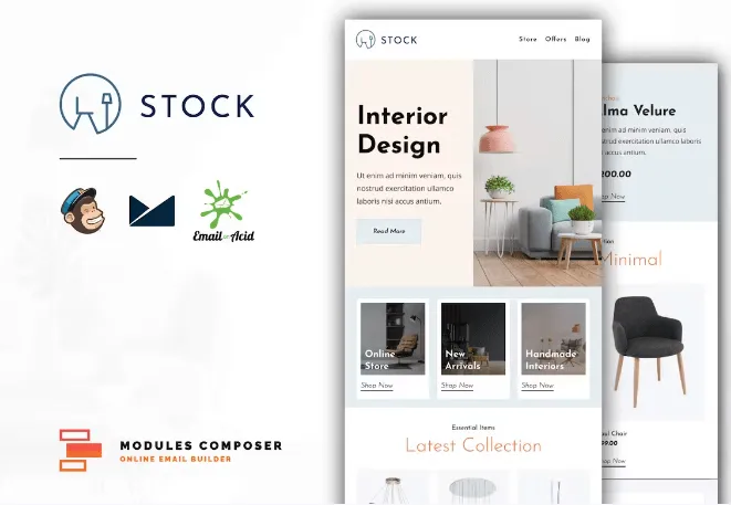 Modello di email per designer di Envato Elements