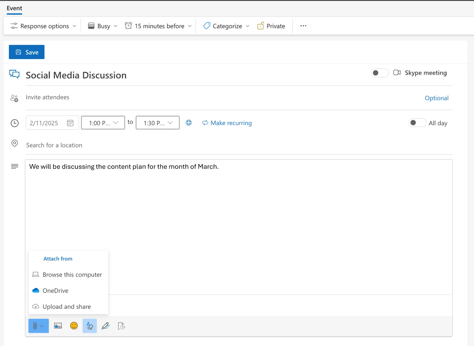 Naplánujte schůzku v aplikaci Microsoft Teams z aplikace Outlook