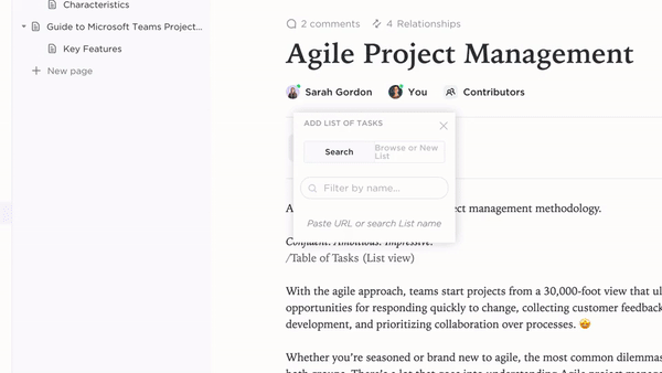 ClickUp documents