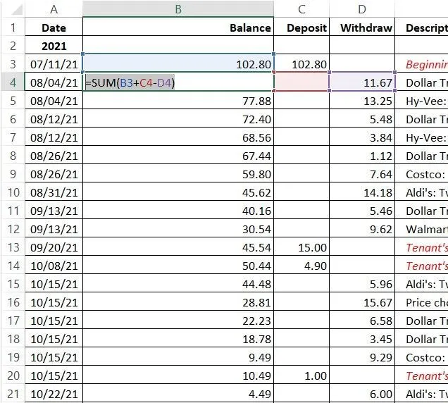 Formule e funzioni di Excel