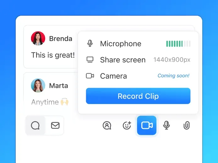 Enregistrez une démonstration de vente pour former votre équipe commerciale avec ClickUp Clips