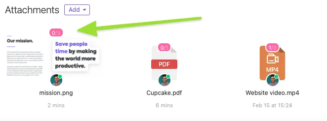 Révision des commentaires dans les pièces jointes dans ClickUp