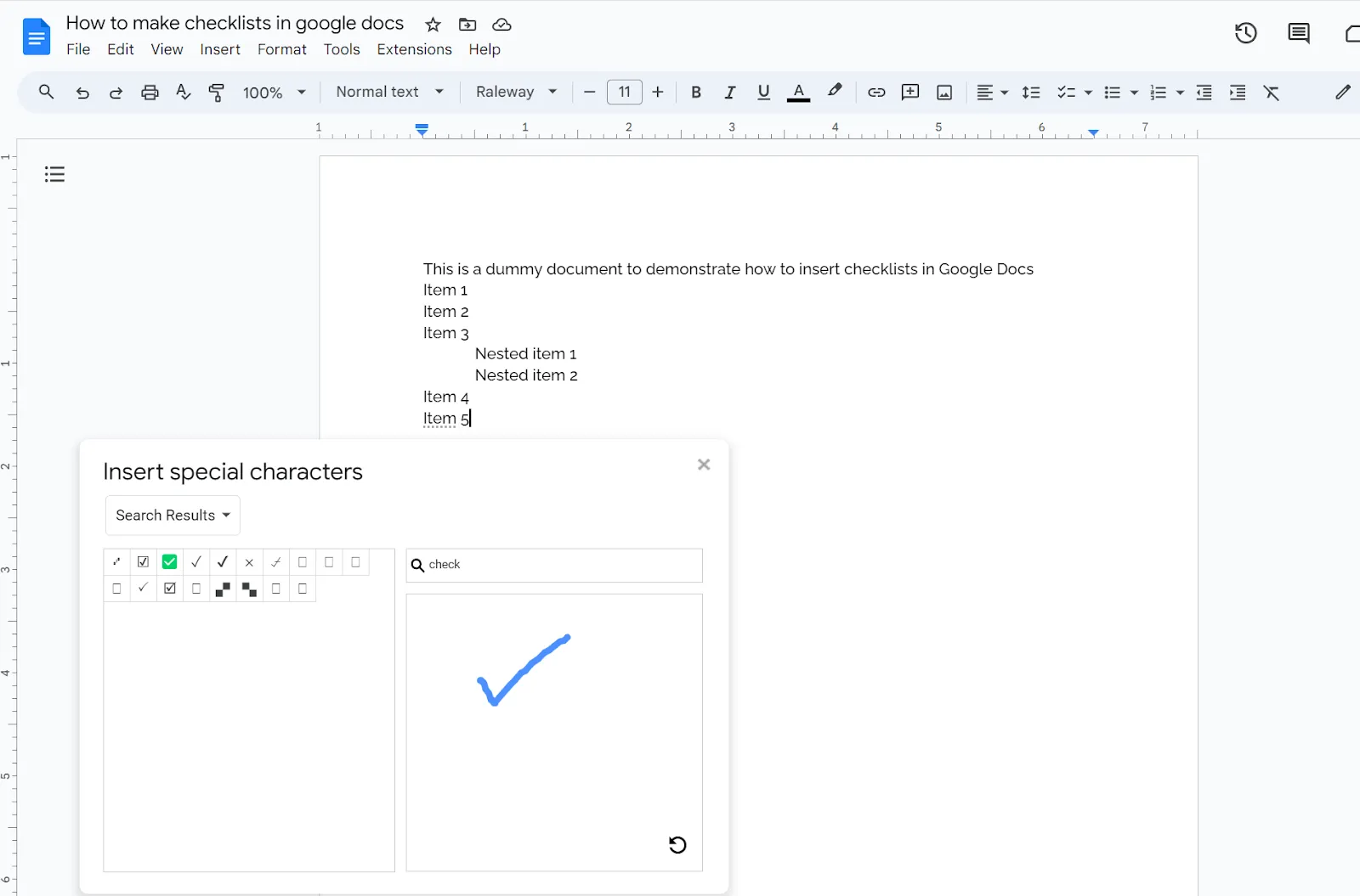 Google Dokümanlar'a yeni karakterler ekleme
