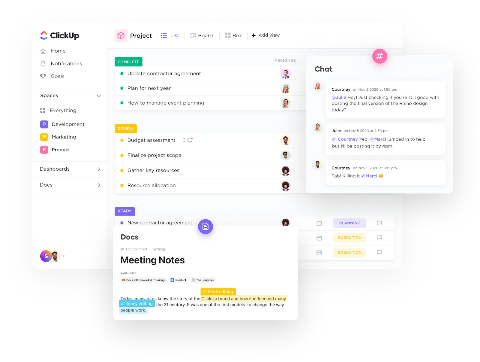 Environnement de travail ClickUp
